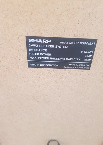 sharp cpr 500 bk temiz sorunsuzSiyah Müzik Sistemi Hoparlörleri - Görsel 3