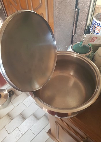 Parlak Gri Kapaklı Çelik Tencere - Görsel 6