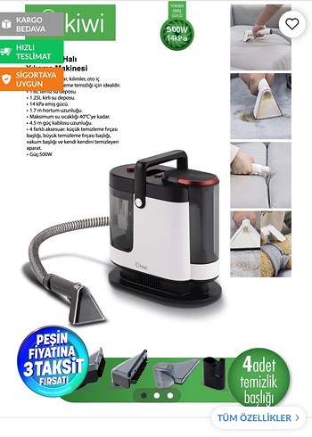 Kiwi Kiwi Kcc-4326 Koltuk ve Halı Yıkama Leke Çıkarma Makinesi