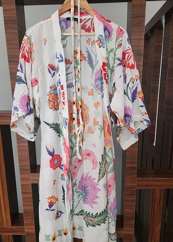 Trendyol & Milla Çiçek Desenli Bohem Uzun Kimono