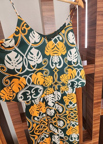 H&M Bohem Çok Renkli Uzun Askılı Elbise