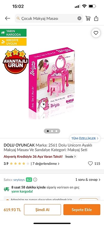  Çoçuk oyuncak makyaj masası