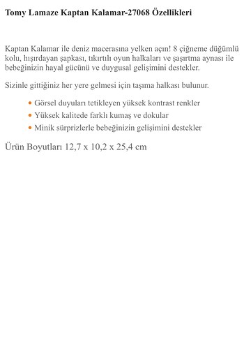 Diğer Renkli Lamaze Peluş Deniz Canlısı Oyuncak