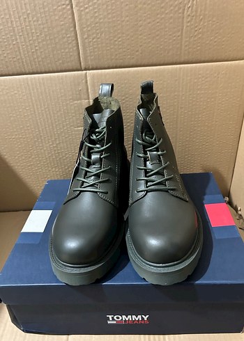 43 Beden haki Renk Tommy Jeans Kahverengi Erkek Bot