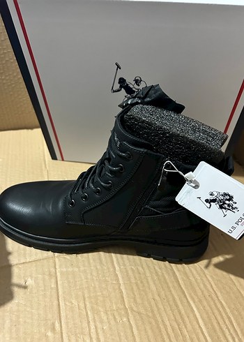U.S. Polo Assn. Siyah Erkek Kemerli Bot - Görsel 7