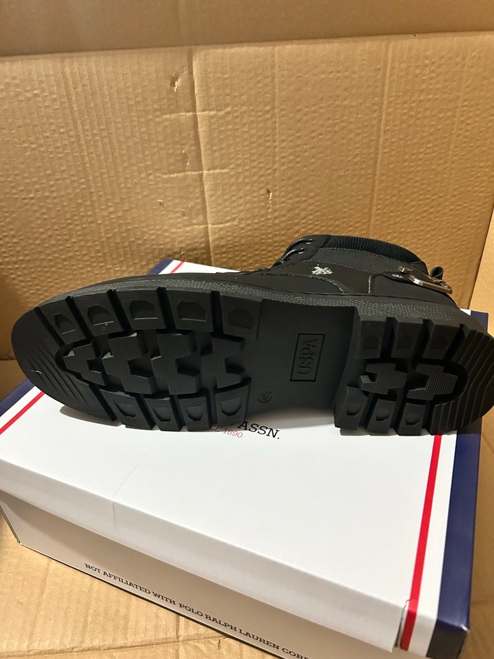 U.S. Polo Assn. Siyah Erkek Kemerli Bot - Görsel 2