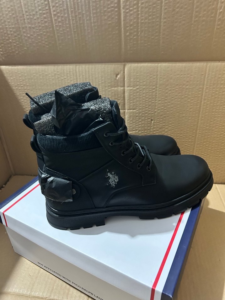 U.S. Polo Assn. Siyah Erkek Kemerli Bot - Görsel 4