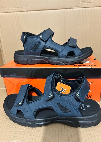 Erkek Lacivert Cırtcırtlı Spor Sandalet - Görsel 4