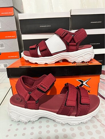 38 Beden bordo Renk Kadın spor sandalet kinetix