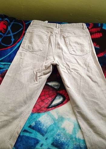 Erkek Beyaz Gri Batik Desenli Regular Fit Carpenter Pantolon - Görsel 2