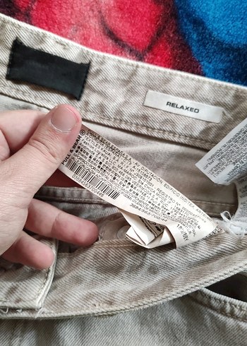 Erkek Beyaz Gri Batik Desenli Regular Fit Carpenter Pantolon - Görsel 3