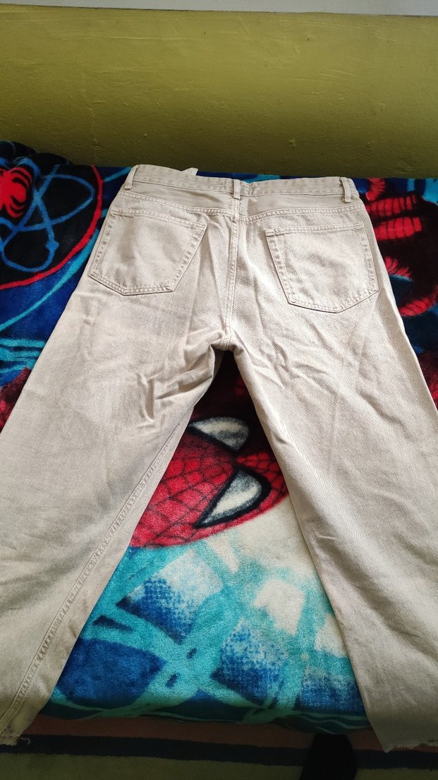 Erkek Beyaz Gri Batik Desenli Regular Fit Carpenter Pantolon - Görsel 2