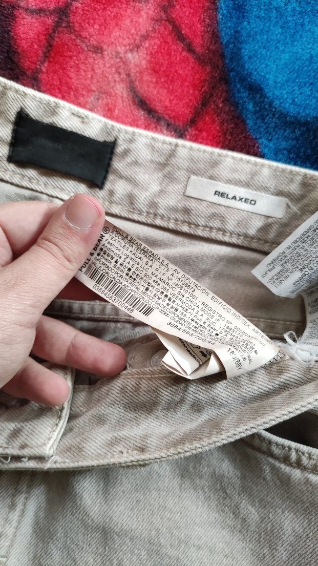 Erkek Beyaz Gri Batik Desenli Regular Fit Carpenter Pantolon - Görsel 3