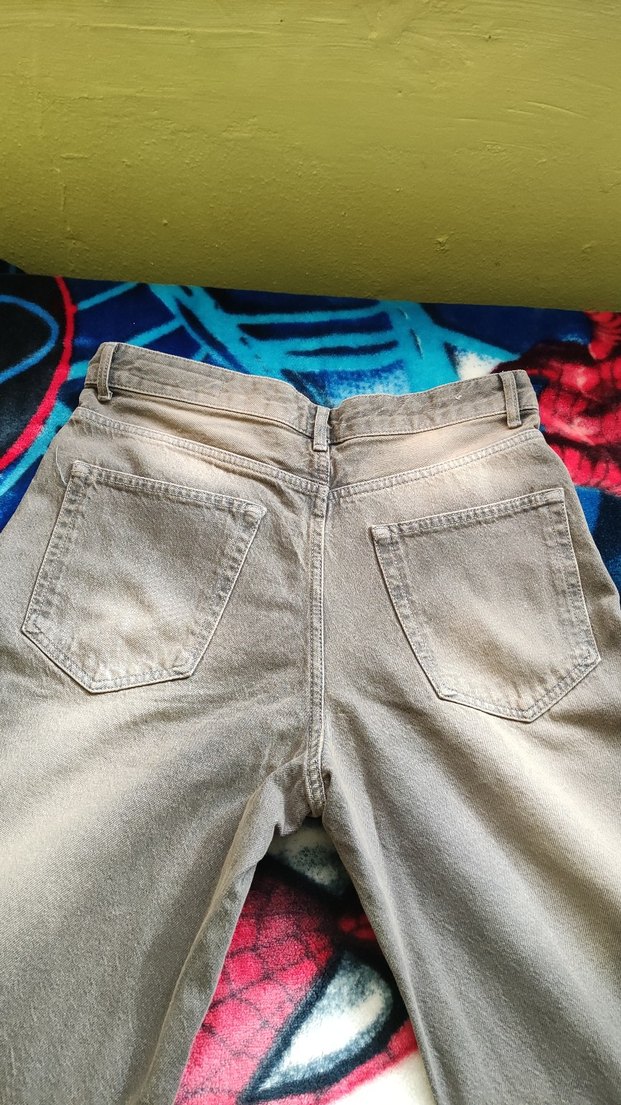 Gri Bol Kesim Erkek Denim Pantolon - Görsel 2