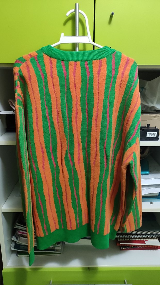 Renkli Bağlama Desenli Örme Erkek Kazak - Görsel 2