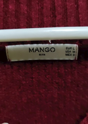 Bordo Erkek Örgü V Yaka Kazak - Görsel 3