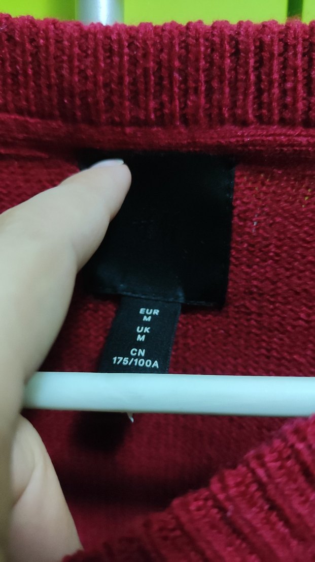 Erkek Kırmızı Örgü Yün Kazak - Desenli, Uzun Kollu - Görsel 3