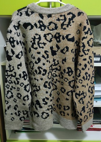 Leopar Desenli Örgü Erkek Kazak - Görsel 2