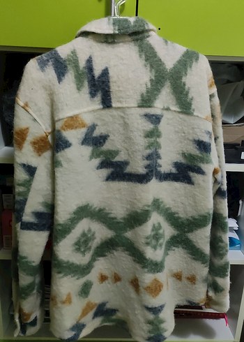 Düğmeli Çok Renkli Erkek Yün Gömlek Ceket - Görsel 2