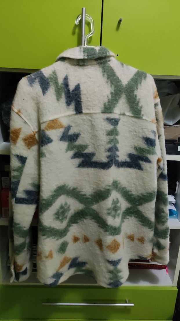 Düğmeli Çok Renkli Erkek Yün Gömlek Ceket - Görsel 2