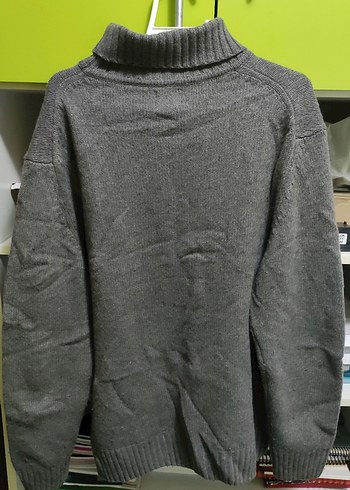 Gri Erkek Boğazlı Yün Kazak - Görsel 2