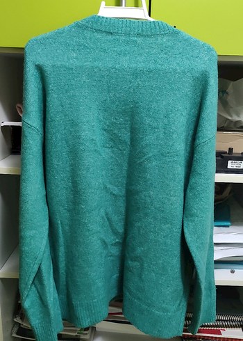 Turkuaz Erkek Yün Örgü Uzun Kollu Kazak - Görsel 2