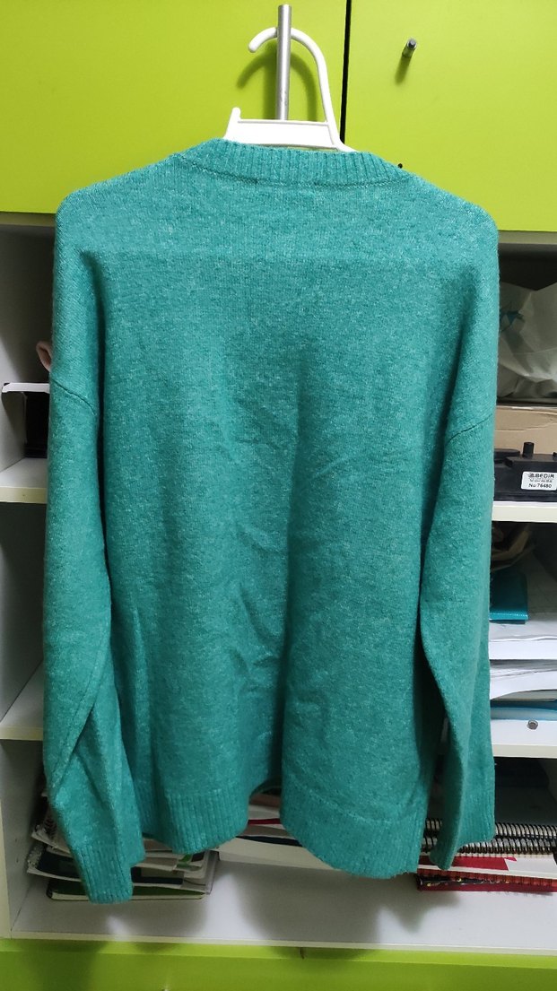 Turkuaz Erkek Yün Örgü Uzun Kollu Kazak - Görsel 2