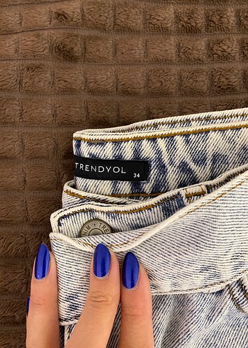 34 Beden Milla kemerli mom jean