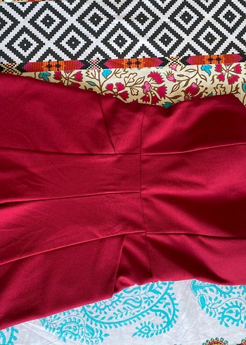 Bordo Straplez Nakışlı Bohem Kadın Tulum
