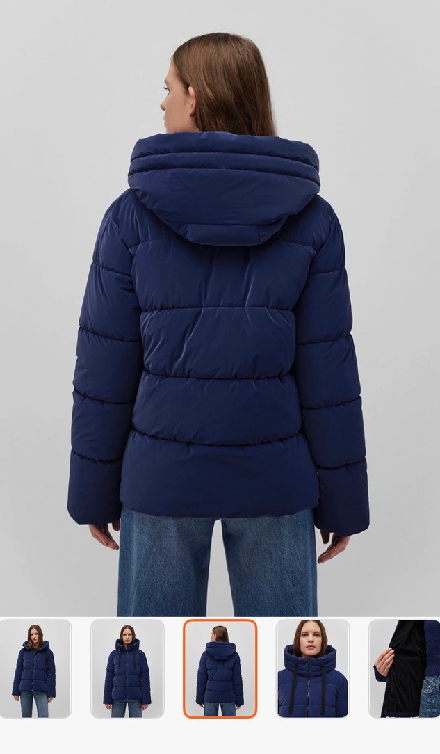 Mavi Lacivert Midi Kışlık Kadın Mont - Görsel 4