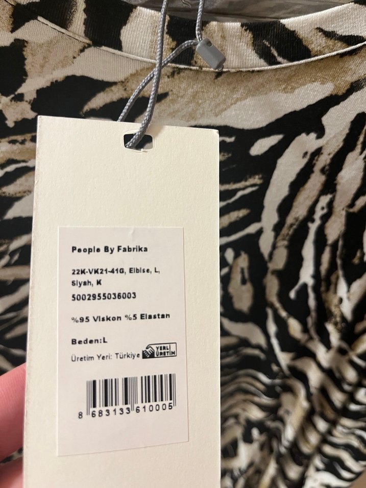 Fabrika Zebra Desenli Kadın Uzun Triko Elbise - Görsel 3