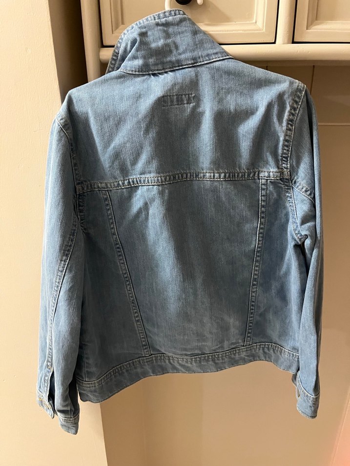 Düğmeli Gri Kadın Kot Ceket - Görsel 2