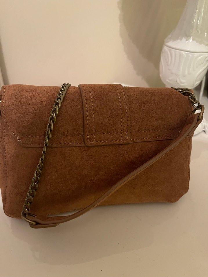 stradivarius Kahverengi Süet Kemerli Kadın Çanta - Görsel 3