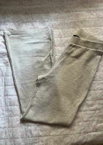 38 Beden Krem örme Kadın geniş Paça pantalon