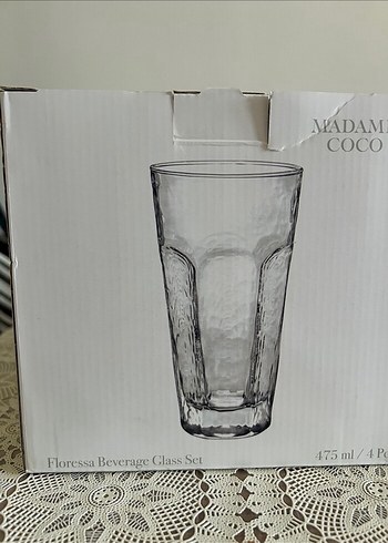 Madam Coco Gri 4'lü 175 ml Cam Bardak Seti *2 kutu 8 adet