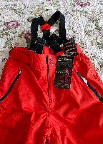 Erkek Kırmızı Fermuarlı Kayak Pantolonu - Görsel 7