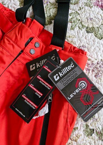 Erkek Kırmızı Fermuarlı Kayak Pantolonu - Görsel 4