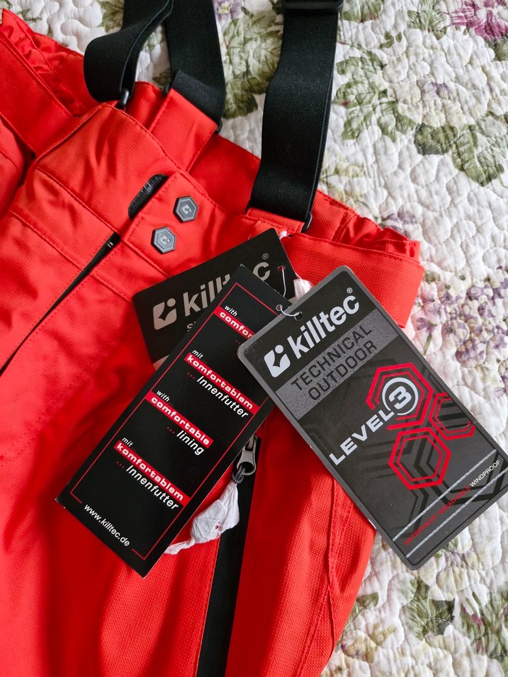 Erkek Kırmızı Fermuarlı Kayak Pantolonu - Görsel 4