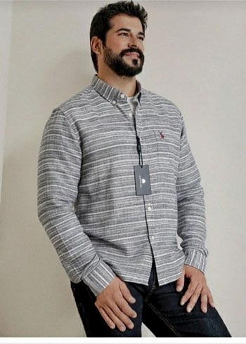Gant Gri Cizgili Erkek Gomlek