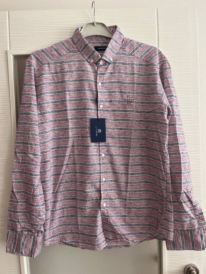GANT Çizgili Pembe-Gri Uzun Kollu Gömlek — görsel 3/7