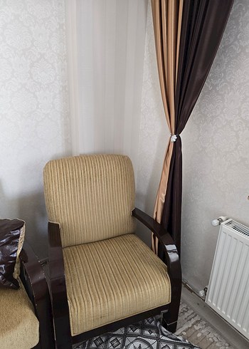 Koyu Bej Modern Düz Perde 4 adet - Görsel 2