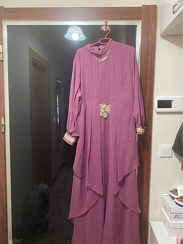 1 kez kullanıldı tül detay elbise