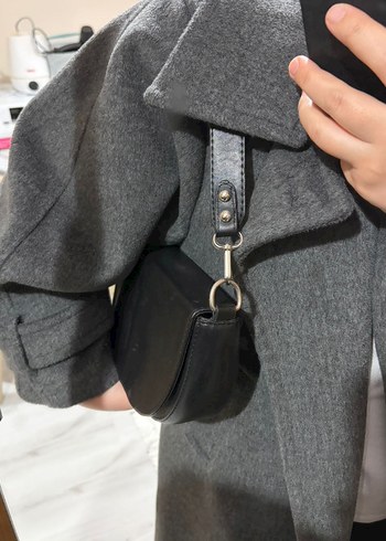 Tokalı Siyah Deri Kadın Çanta - Görsel 4