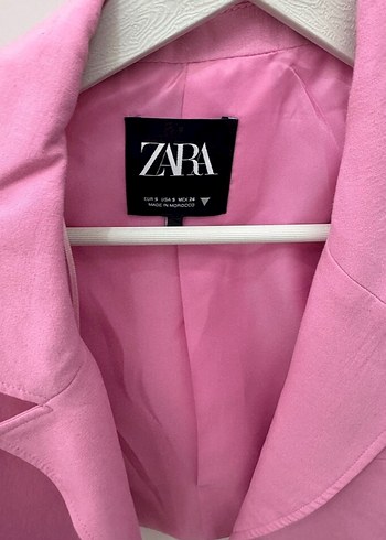 Zara Pembe Keten Mini Blazer - Görsel 4