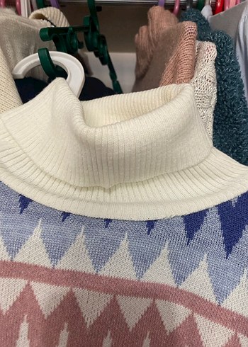 Bohem Tarz Çok Renkli Balıkçı Yaka Kazak - Görsel 3