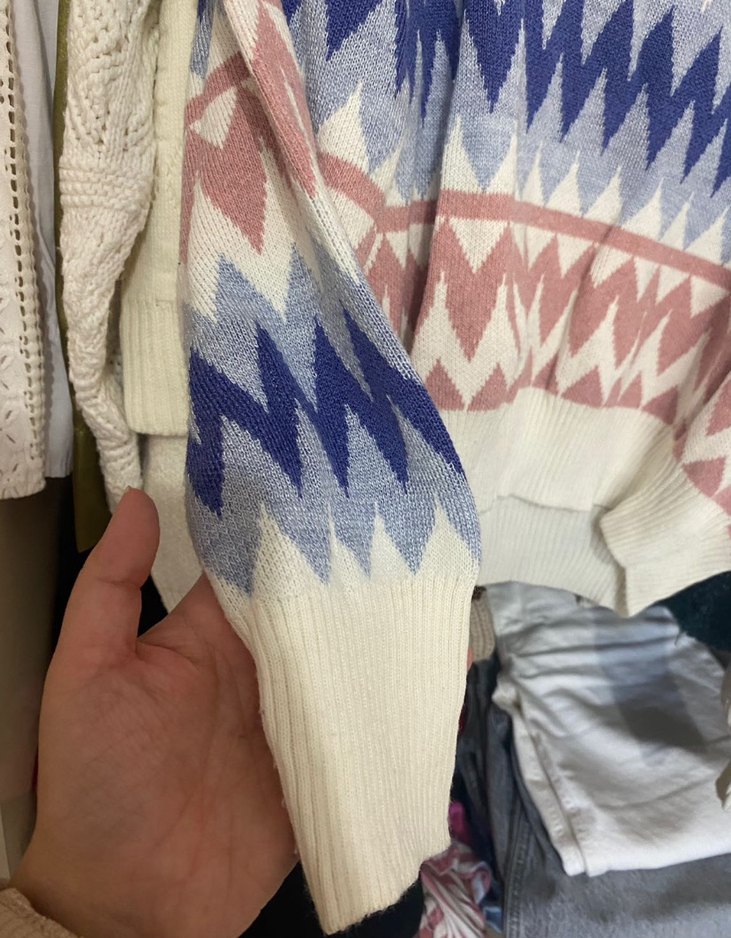 Bohem Tarz Çok Renkli Balıkçı Yaka Kazak - Görsel 4