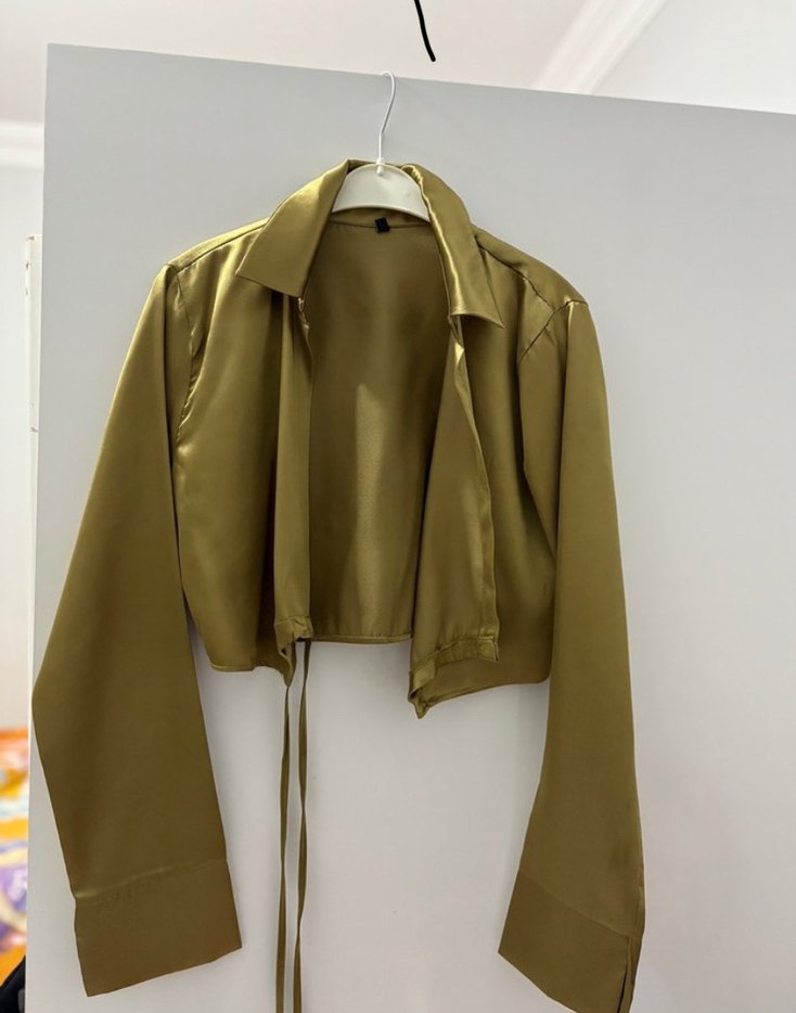 Yağ yeşili Kadın Gömlek - Görsel 4