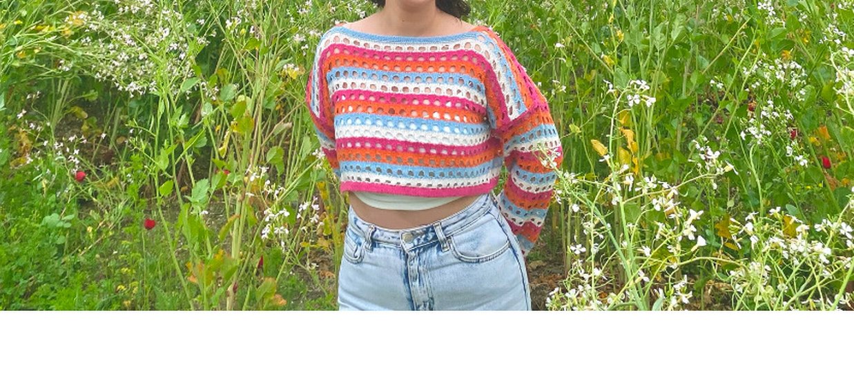 Bohem Çok Renkli Örgü Kazak - Görsel 3