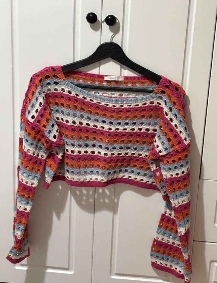 Bohem Çok Renkli Örgü Kazak - Görsel 4