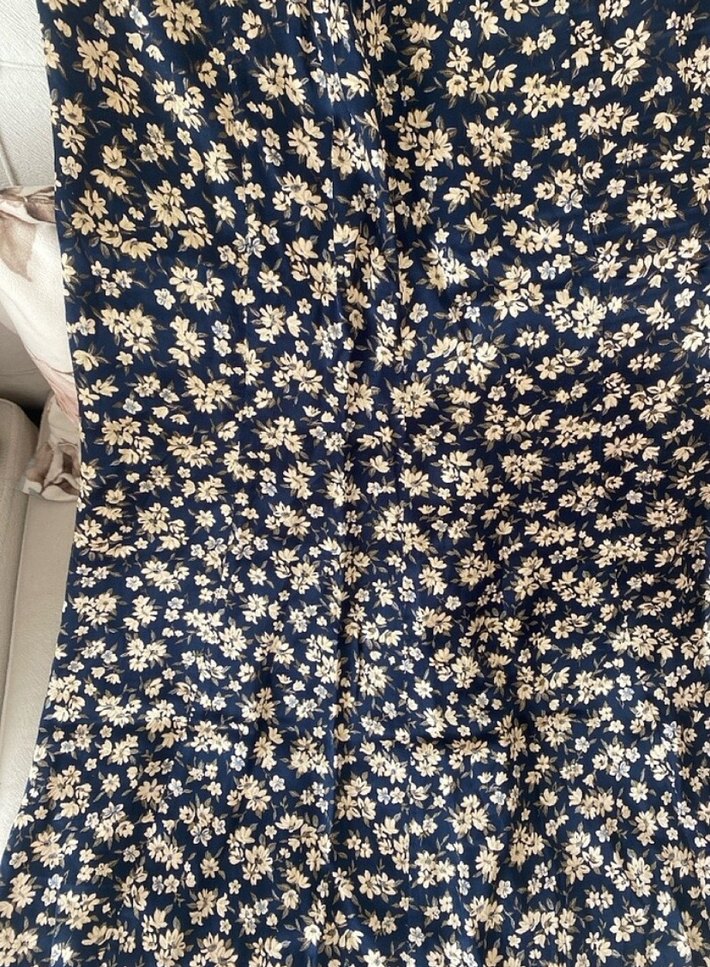 Çiçek Desenli midi saten Etek - Görsel 2